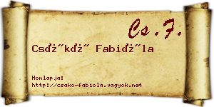 Csákó Fabióla névjegykártya